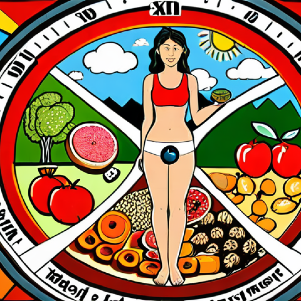 **

A vibrant illustration depicting a balanced scale. On one side, a woman surrounded by healthy food, engaging in exercise, and socializing with friends, representing holistic health management. On the other side, a man, also surrounded by healthy habits, but with emphasis on stress management and regular check-ups. The background shows a clock with gears, symbolizing the differing paces of life influenced by lifestyle choices.

**